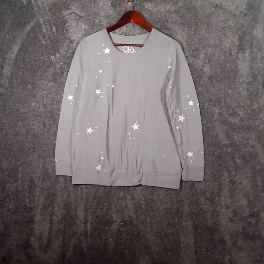Chaser star cozy knit pullover sweatshirt women's size large